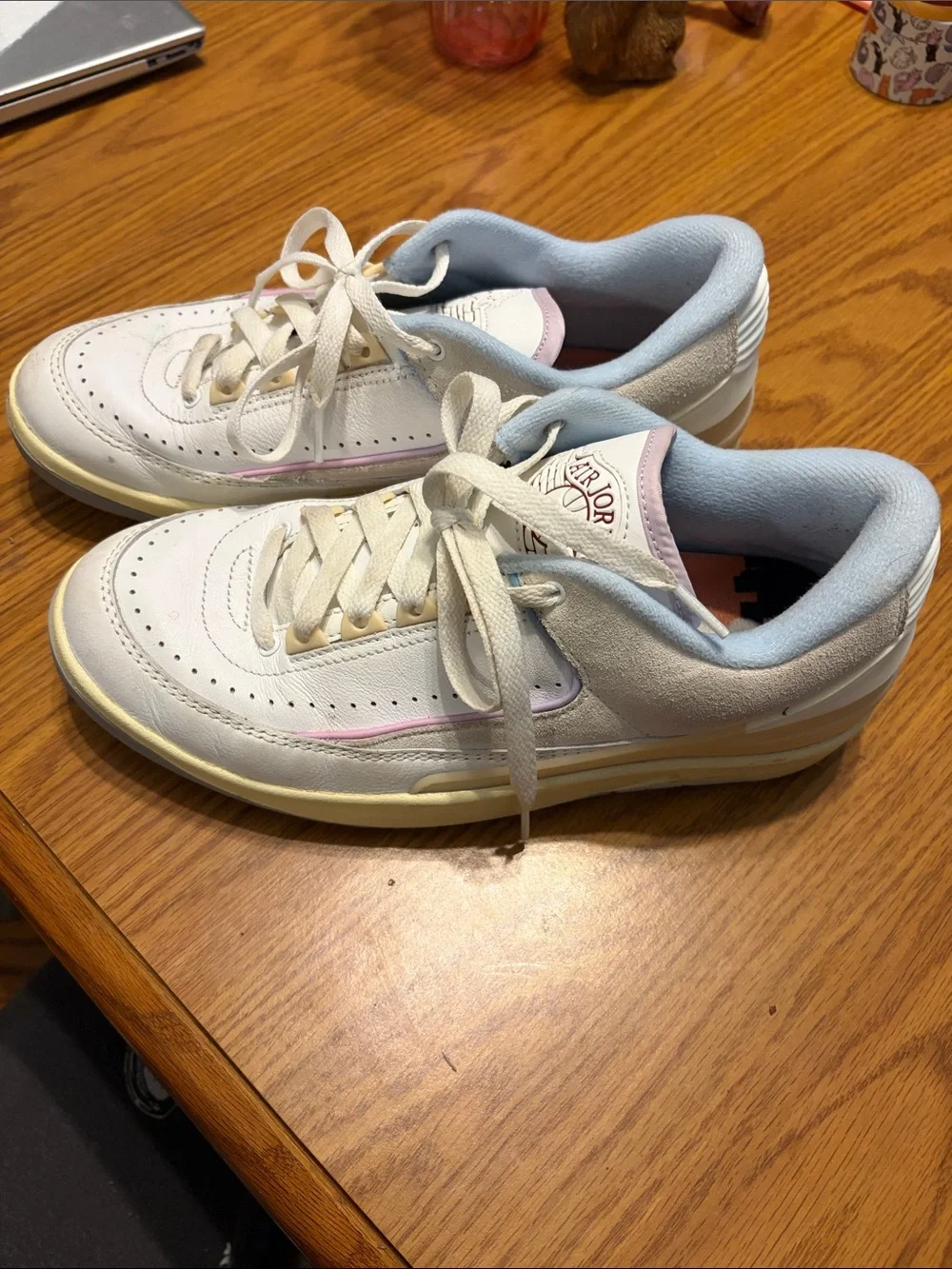 Jordan Women’s White Sneakers with Light Pink Accents